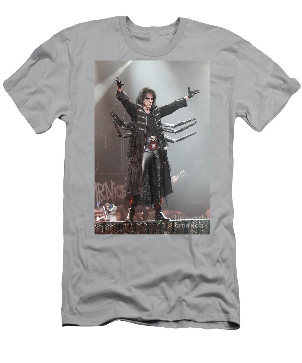 Shock Rock T-Shirt featuring the photograph Alice Cooper by Concert Photos