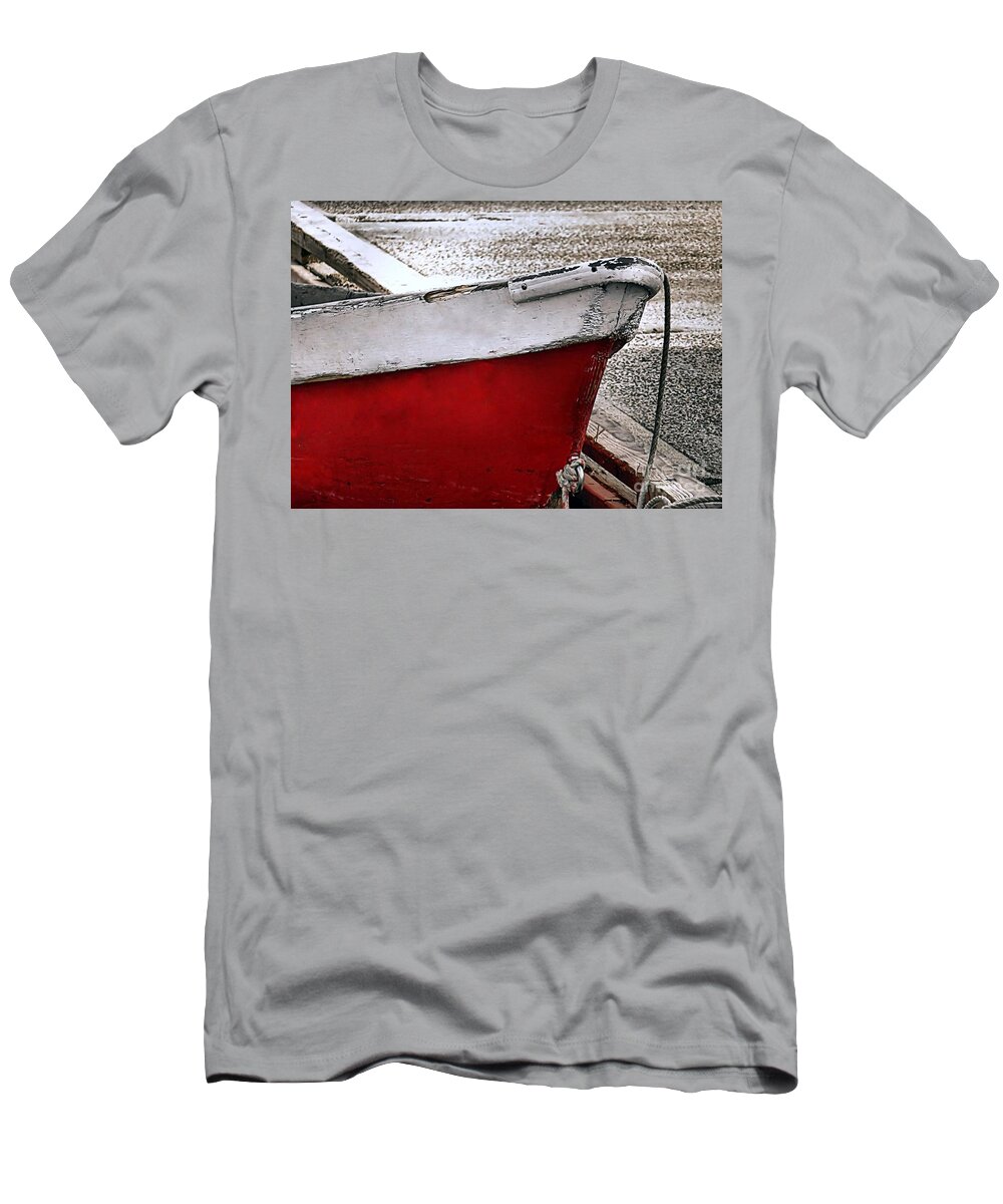 Red Boat T-Shirt featuring the photograph All Tied Up by Janice Drew
