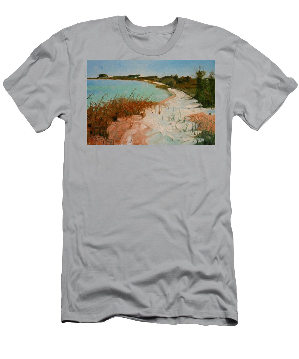 Seashore T-Shirt featuring the painting Along the Shore by T S Carson
