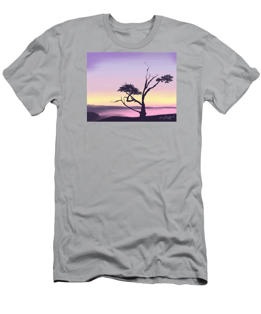 Landscape T-Shirt featuring the digital art Anacortes by Terry Frederick