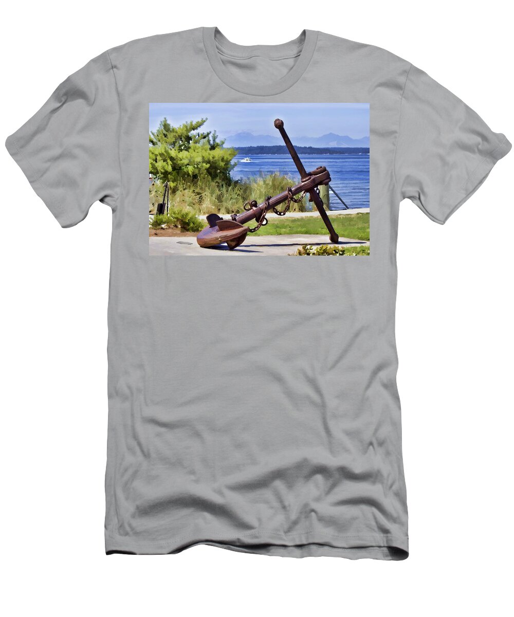 Anchor T-Shirt featuring the photograph Anchor from West Seattle 2 by Cathy Anderson