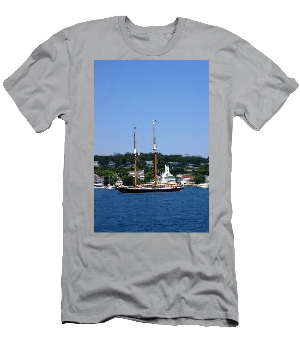 Anchor T-Shirt featuring the photograph Anchored on Sunday by Randy Pollard