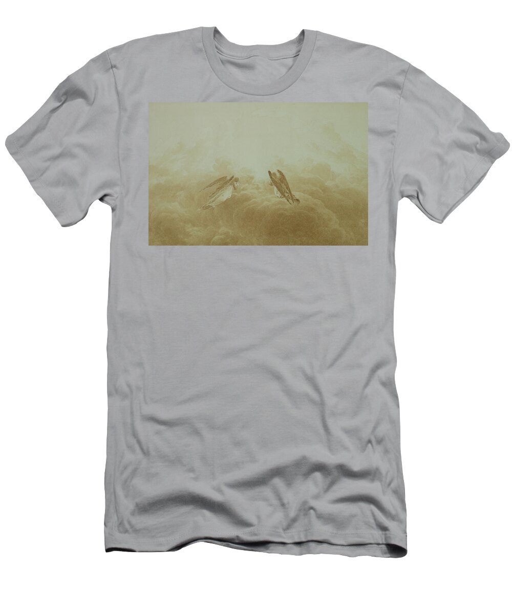 Caspar David Friedrich T-Shirt featuring the painting Angel in Prayer by Caspar David Friedrich