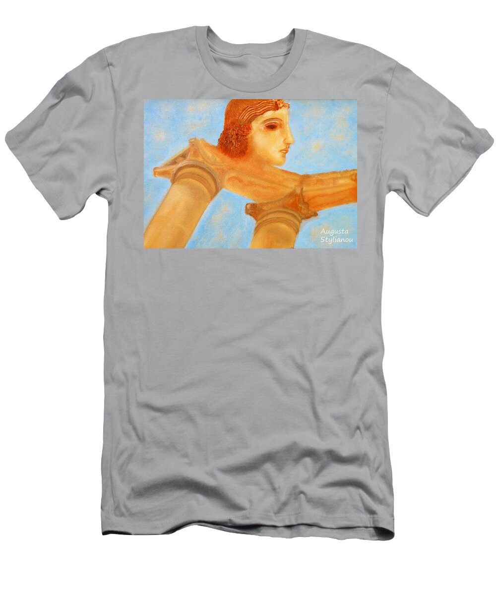 Augusta Stylianou T-Shirt featuring the painting Apollo Hylates by Augusta Stylianou