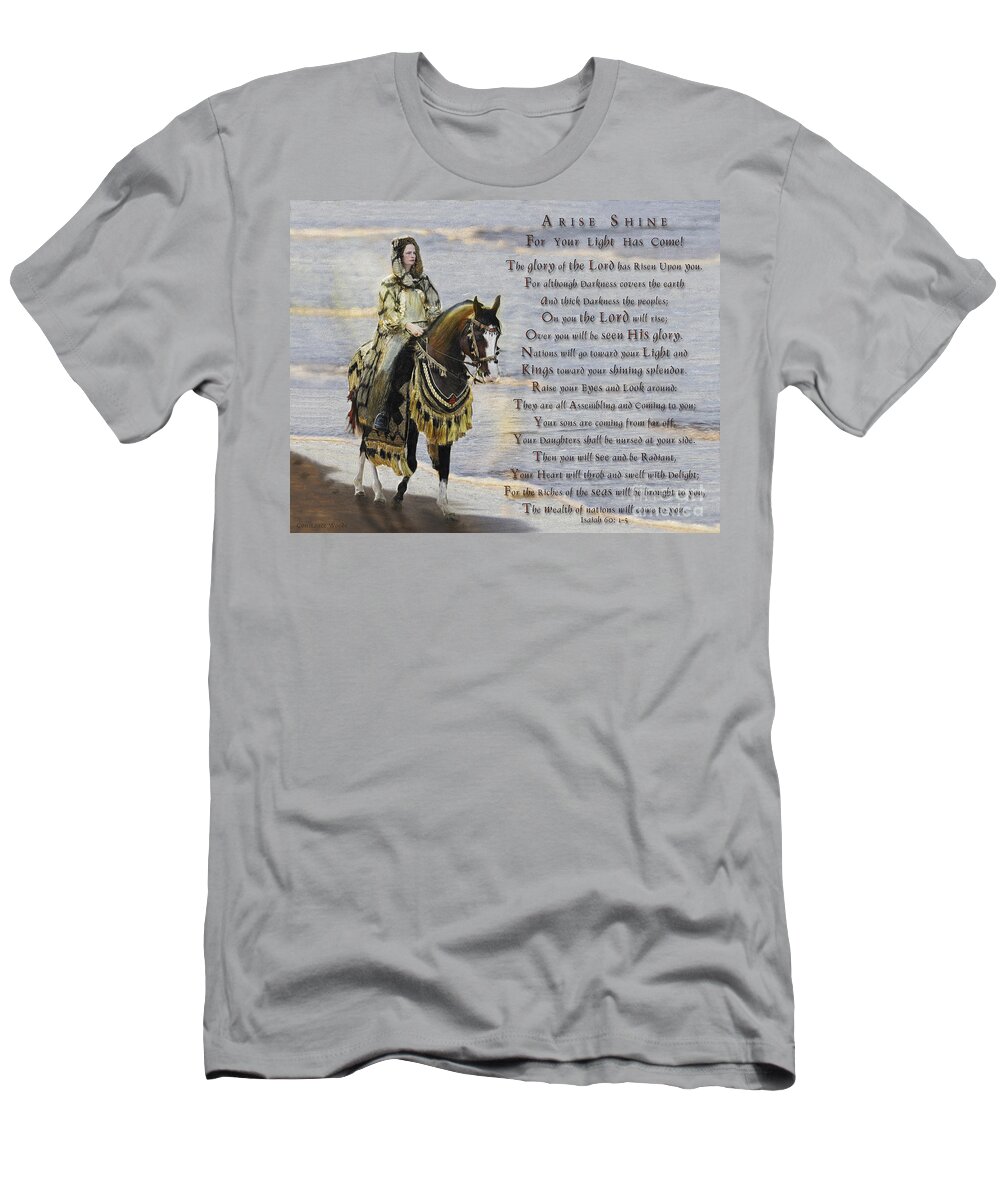 War Horse Art T-Shirt featuring the painting Arise Shine War Horse by Constance Woods