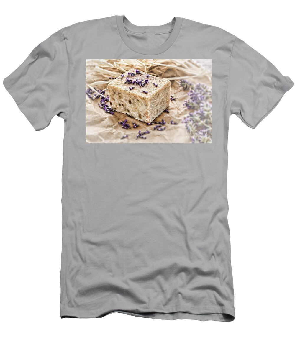 Soap T-Shirt featuring the photograph Aromatherapy Natural Scented Soap and Lavender by Olivier Le Queinec