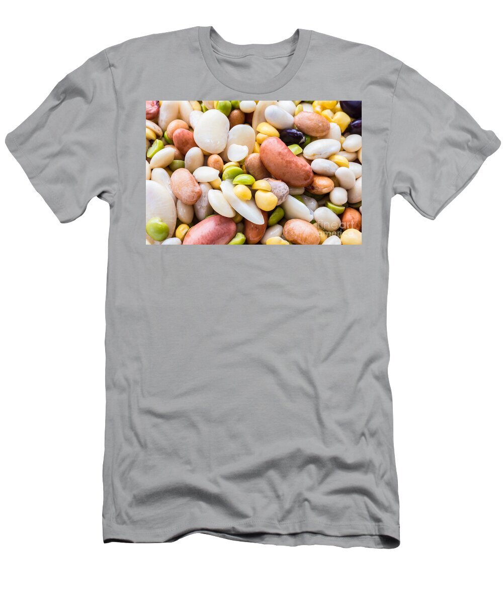 Food T-Shirt featuring the photograph Assorted Beans for soup by Edward Fielding