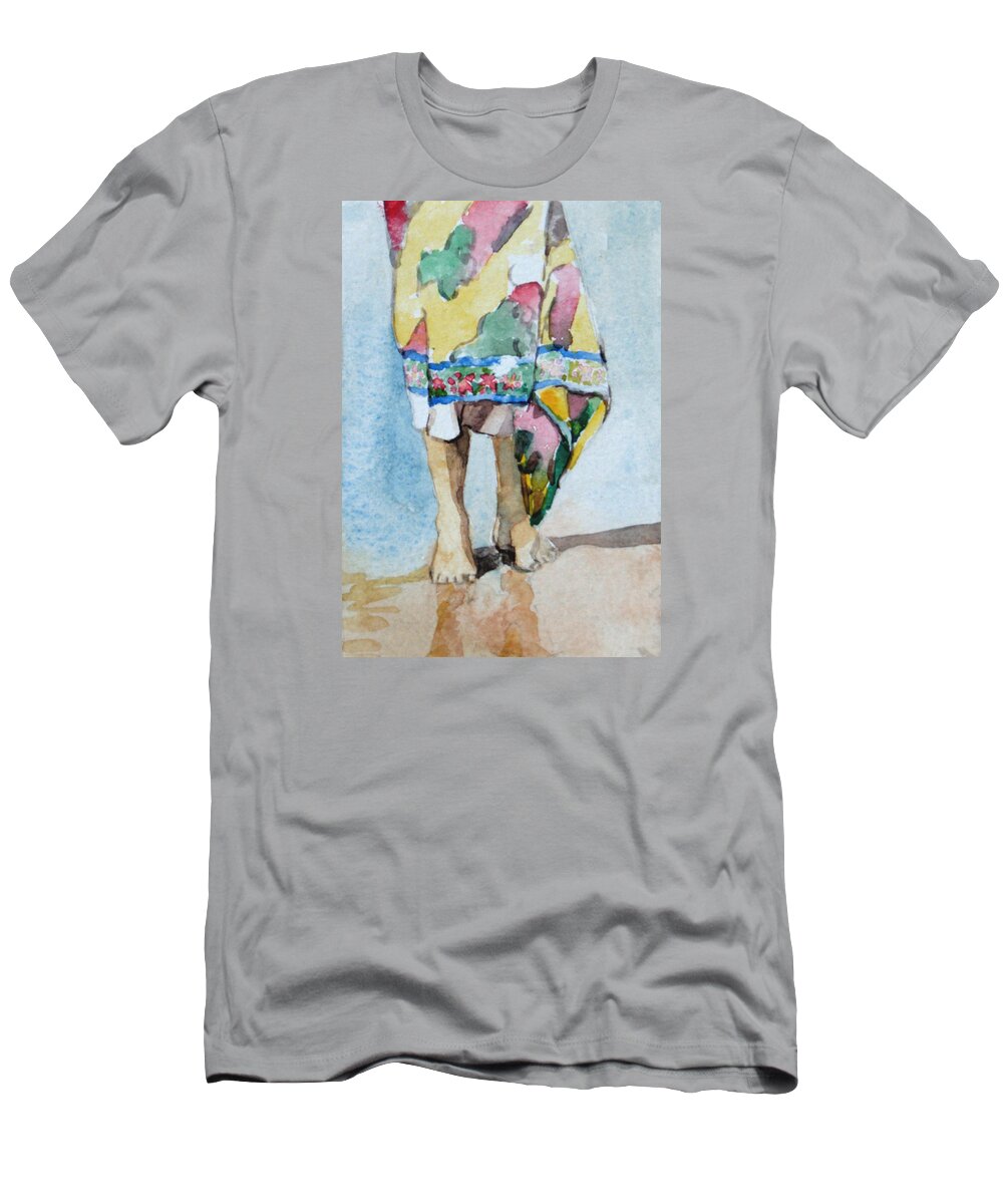 Watercolor T-Shirt featuring the painting At The Beach 1 by Becky Kim