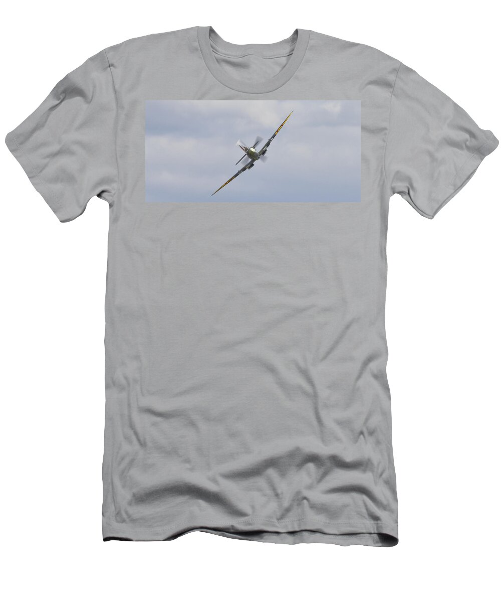 Spitfire T-Shirt featuring the photograph Attacking Spitfire by Maj Seda