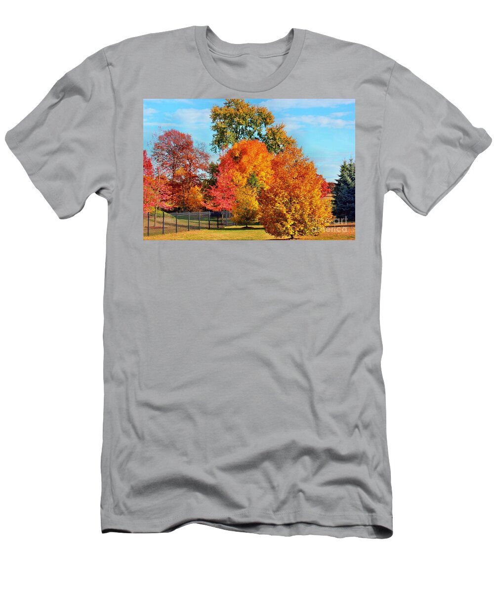 Autumn T-Shirt featuring the photograph Autumn In The Air by Judy Palkimas
