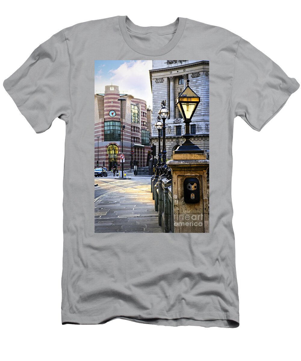 London T-Shirt featuring the photograph Bank station in London by Elena Elisseeva