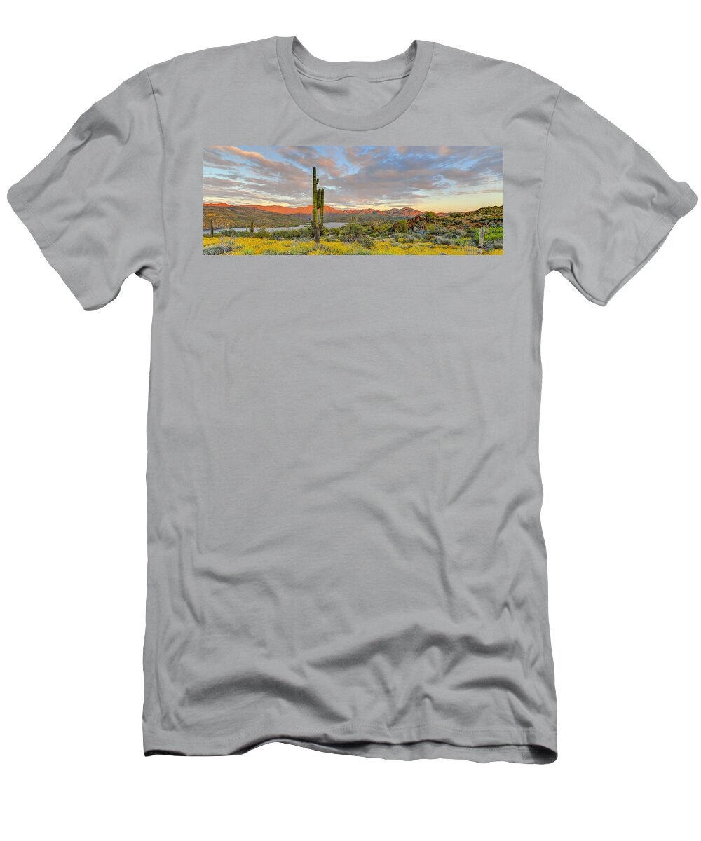 Cactus T-Shirt featuring the photograph Bartlett Lake Sunset by Fred J Lord