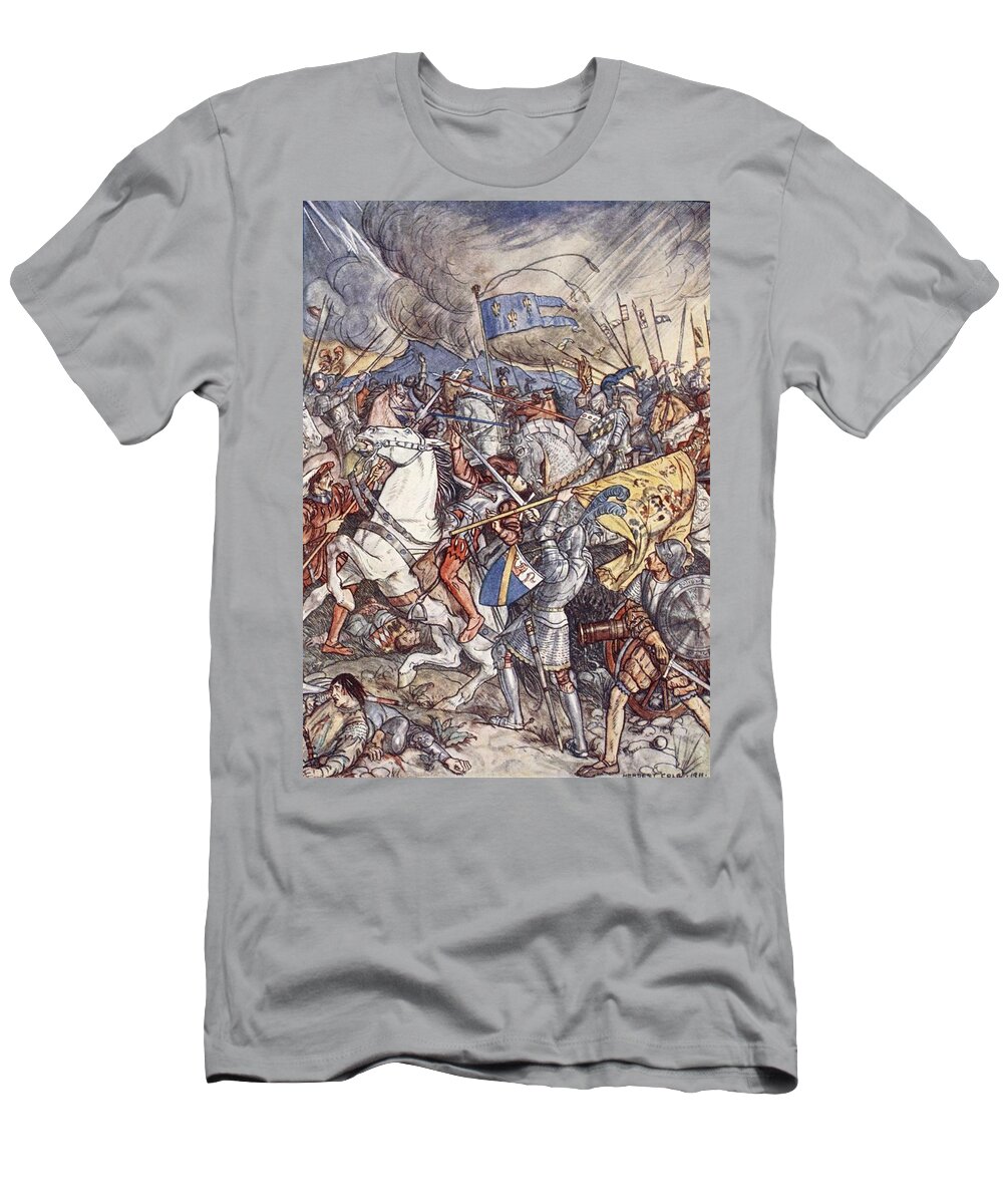 Italian Wars T-Shirt featuring the drawing Battle Of Fornovo, Illustration by Herbert Cole