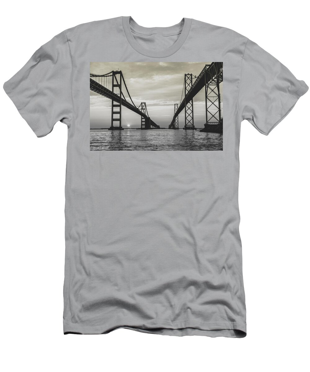 Sunrise T-Shirt featuring the photograph Bay Bridge Strong by Jennifer Casey