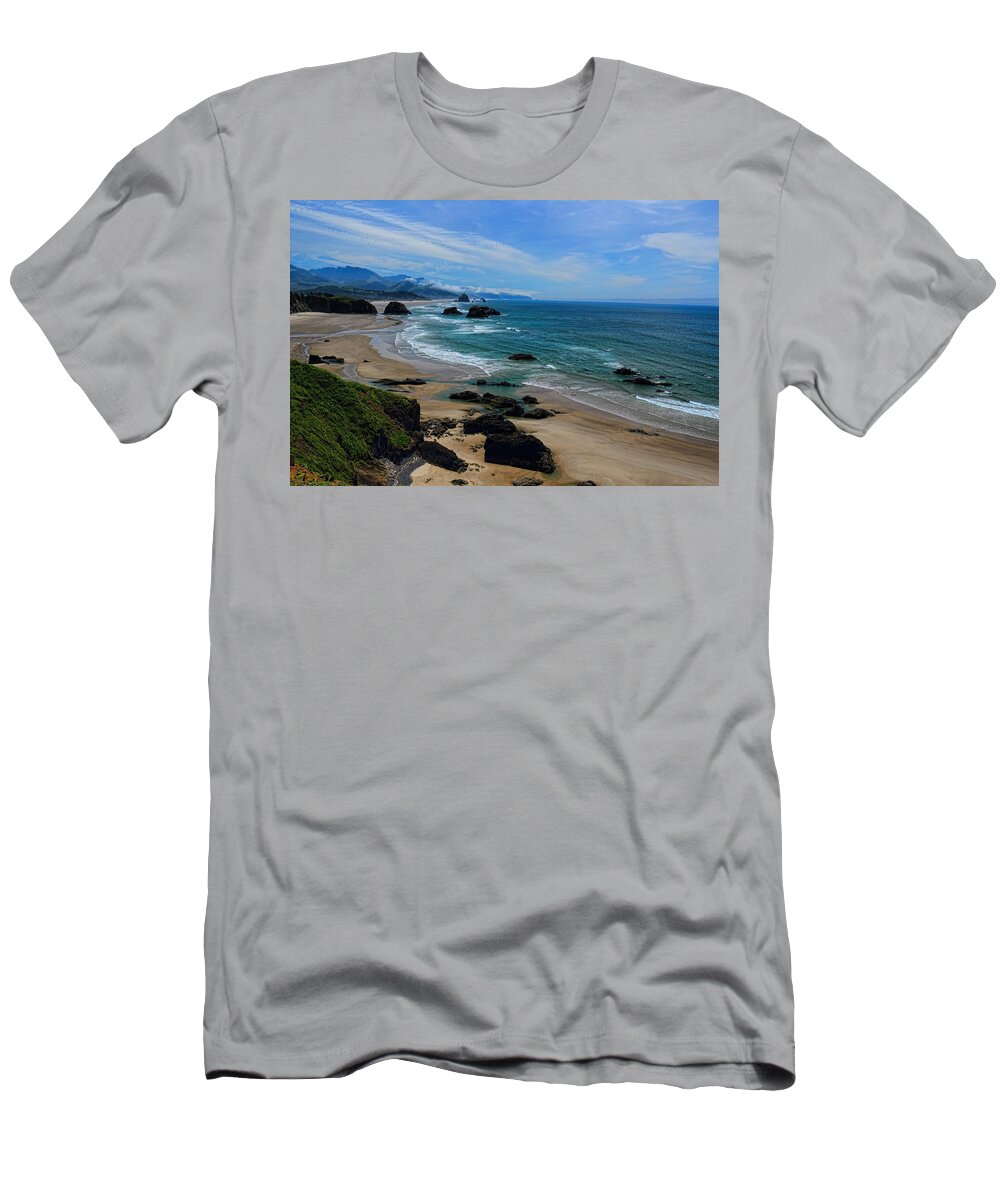 Pacific Northwest Beach At Ecola State Park T-Shirt featuring the photograph Beach at Ecola State Park by Dale Kauzlaric