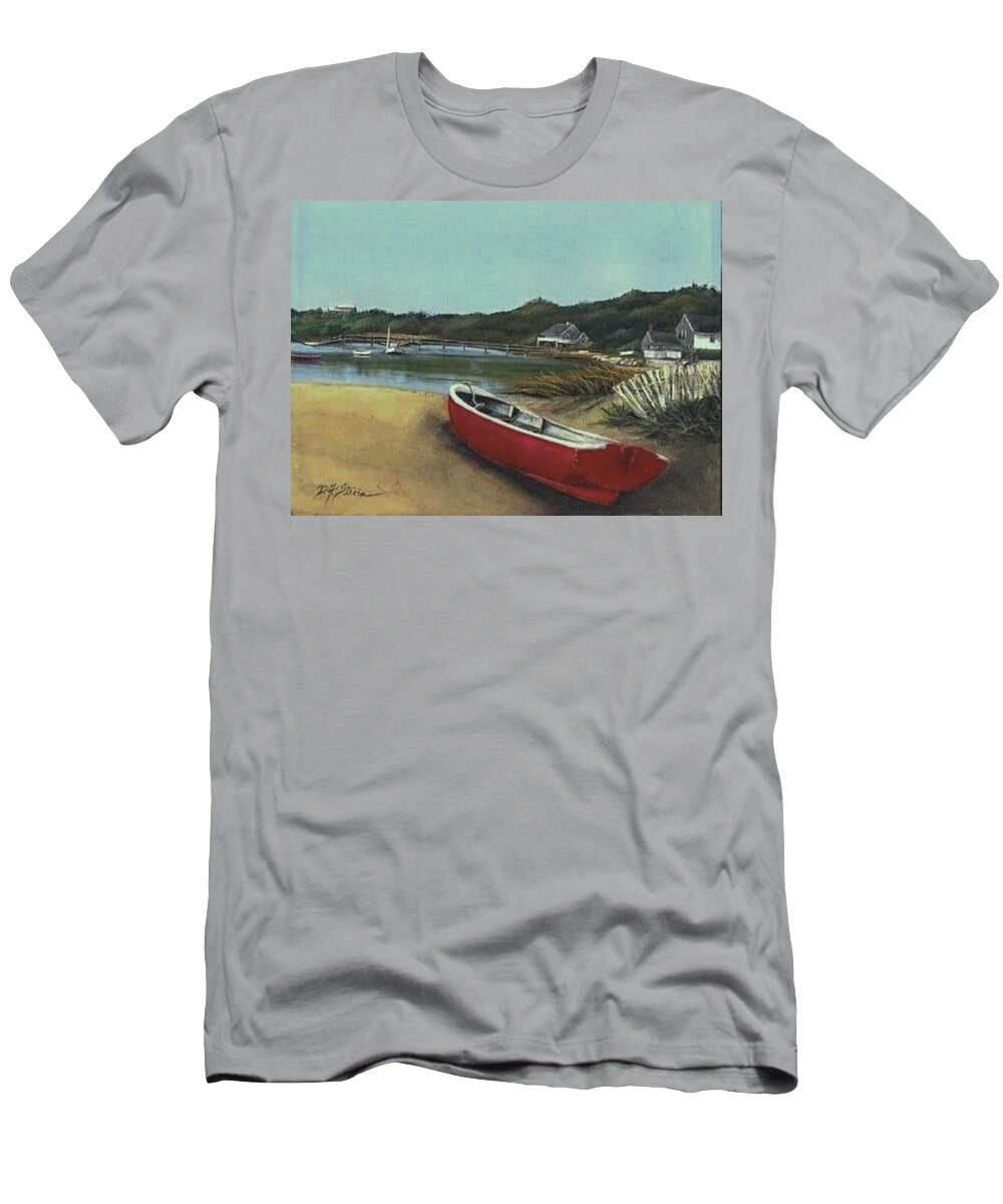 Ocean T-Shirt featuring the painting Beached Boat by Diane Strain