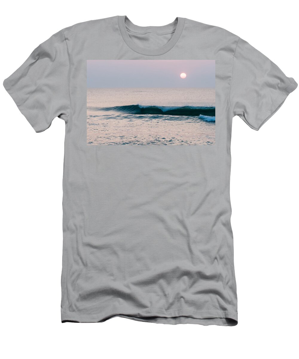 Atlantic T-Shirt featuring the photograph Beautiful empty beach at sunrise by Alex Grichenko