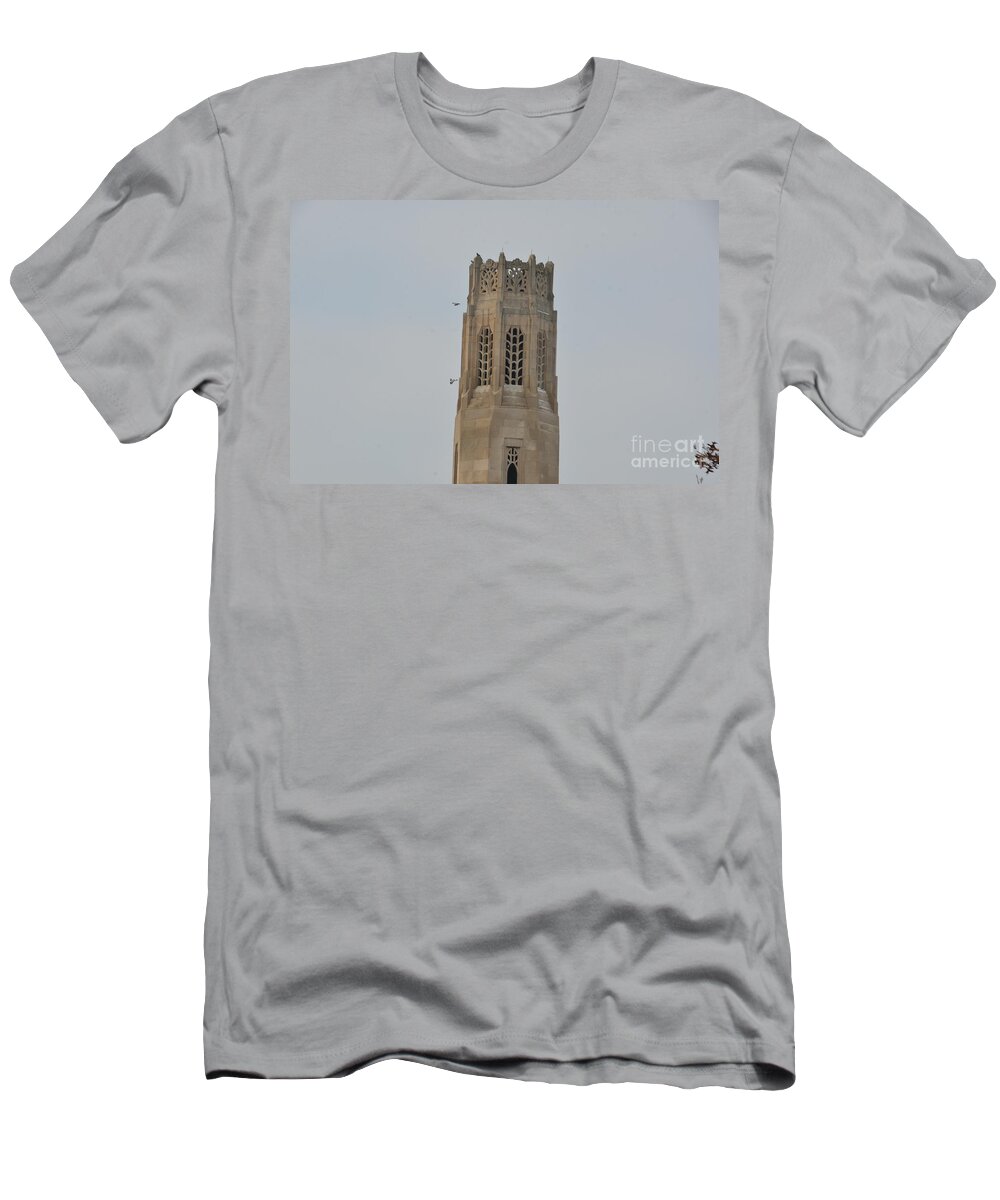 Detroit T-Shirt featuring the photograph Belle Isle Tower and birds by Randy J Heath