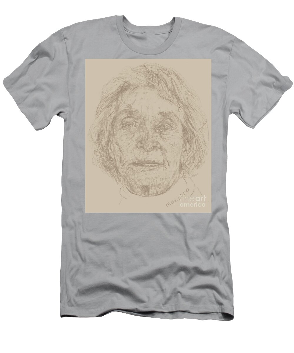Memory Care T-Shirt featuring the drawing Beverly by PainterArtist FIN