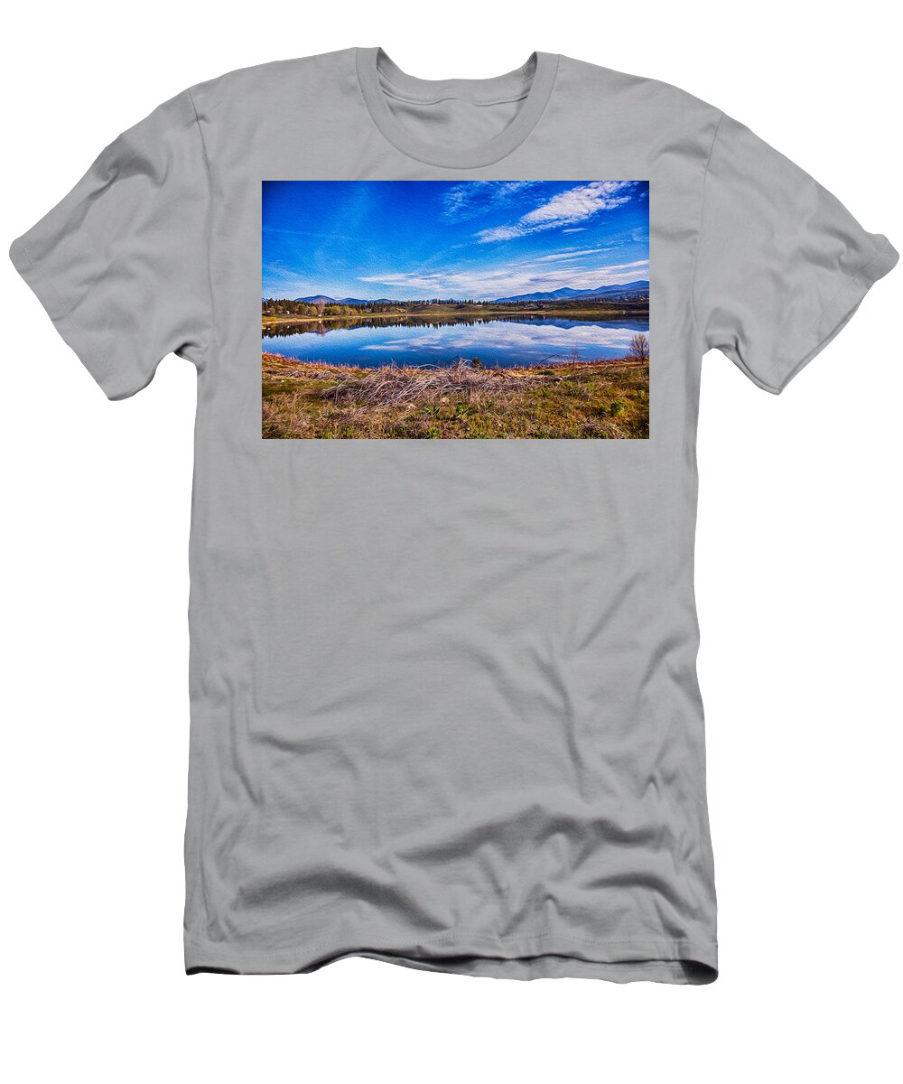 North Cascades T-Shirt featuring the painting Big Twin Lake by Omaste Witkowski