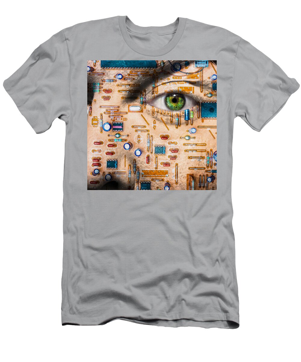 Eye T-Shirt featuring the photograph Bionic Man by Semmick Photo