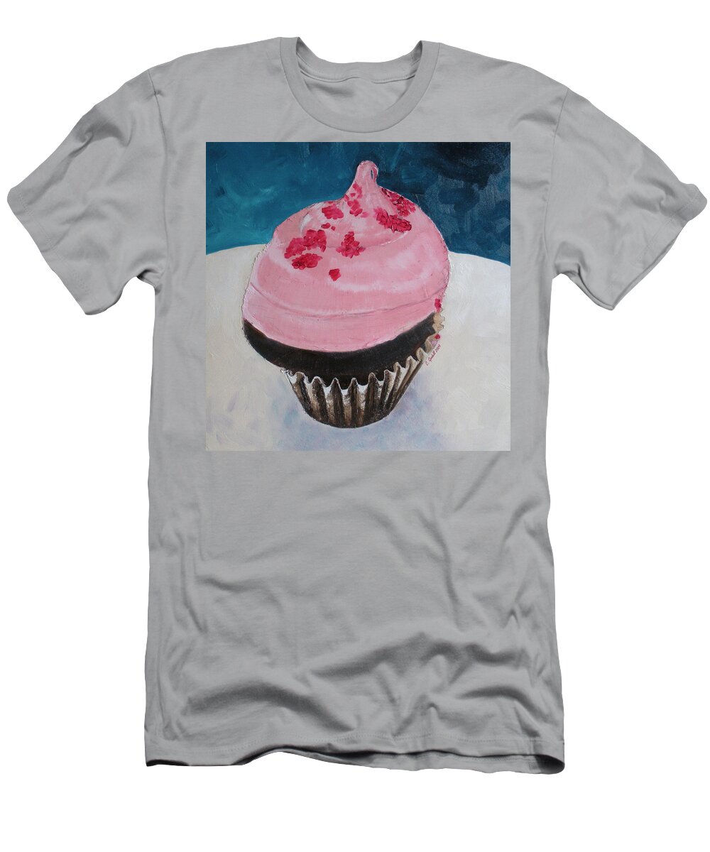 Cupcake T-Shirt featuring the painting Bite Me by Claudia Goodell