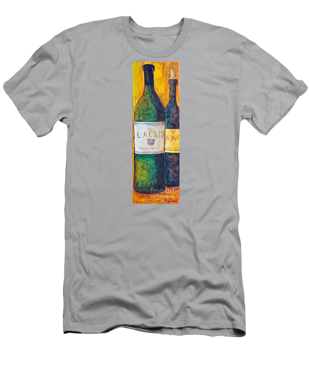 Wine Bottles T-Shirt featuring the painting Blanc de Blancs by Phyllis Howard