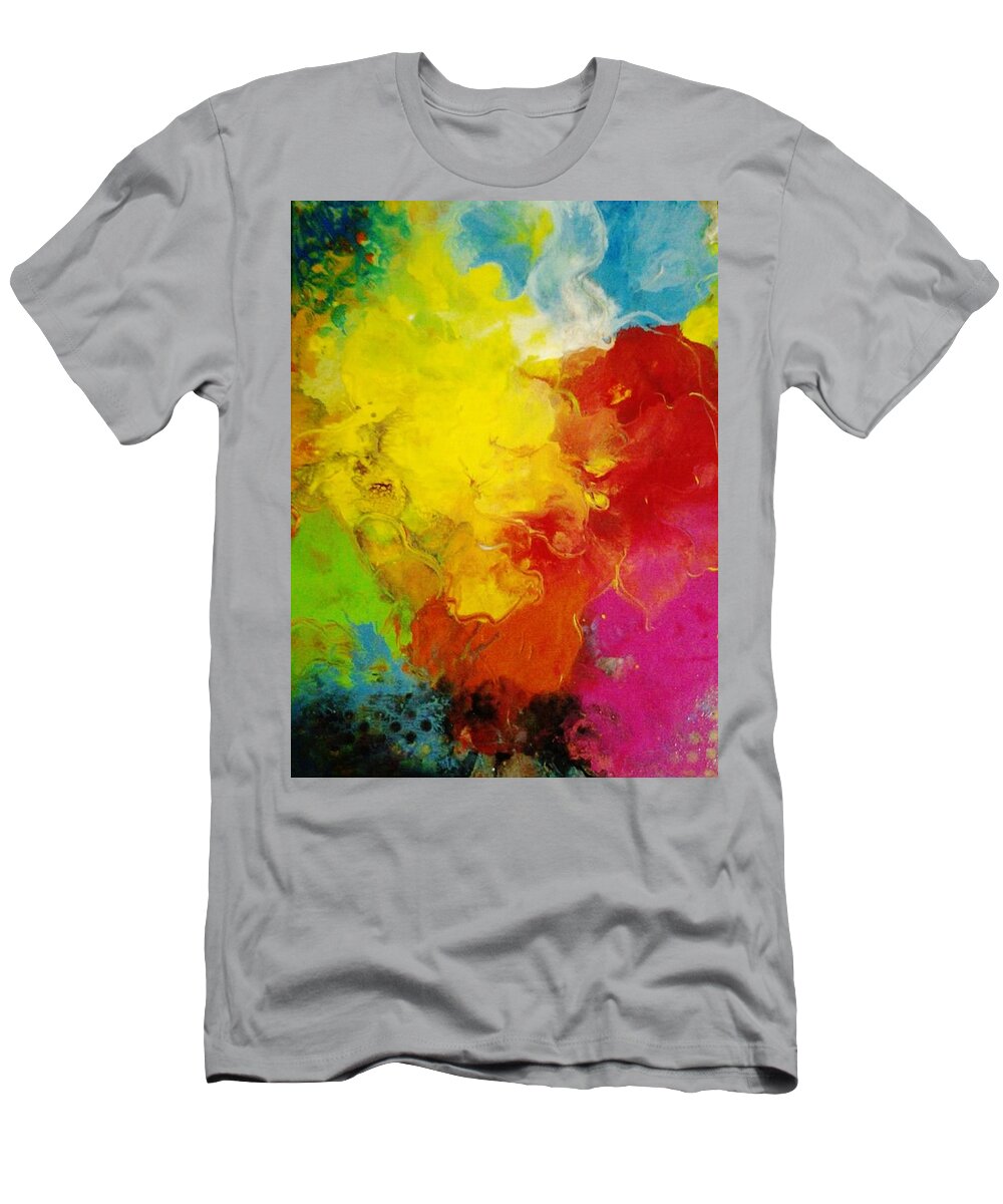 Flowers T-Shirt featuring the painting Spring Fling by Kelly M Turner