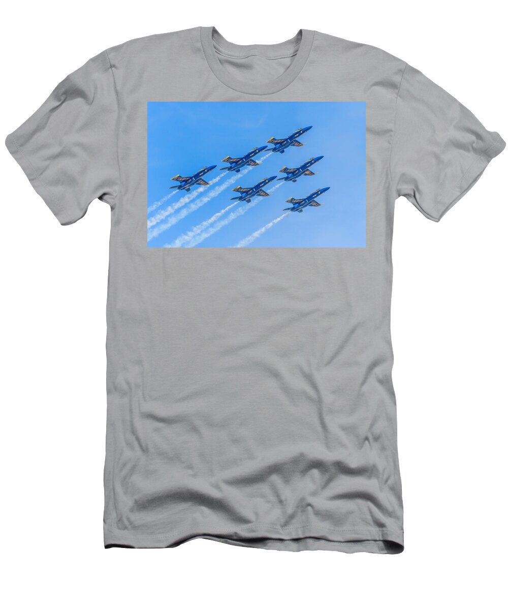 Blue T-Shirt featuring the photograph Blue Angels Series Number Three by Constance Sanders