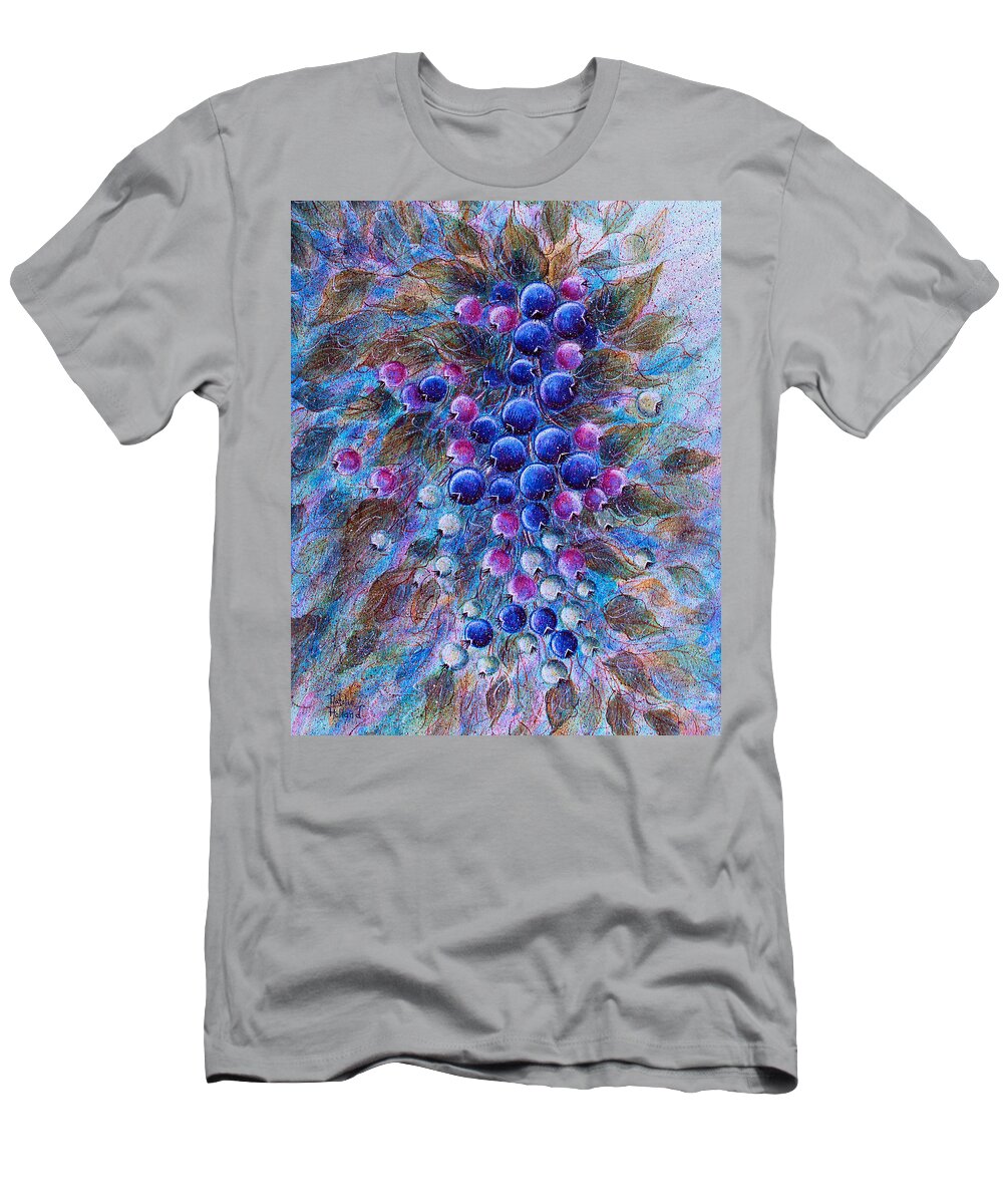 Blueberries T-Shirt featuring the painting Blueberries by Natalie Holland