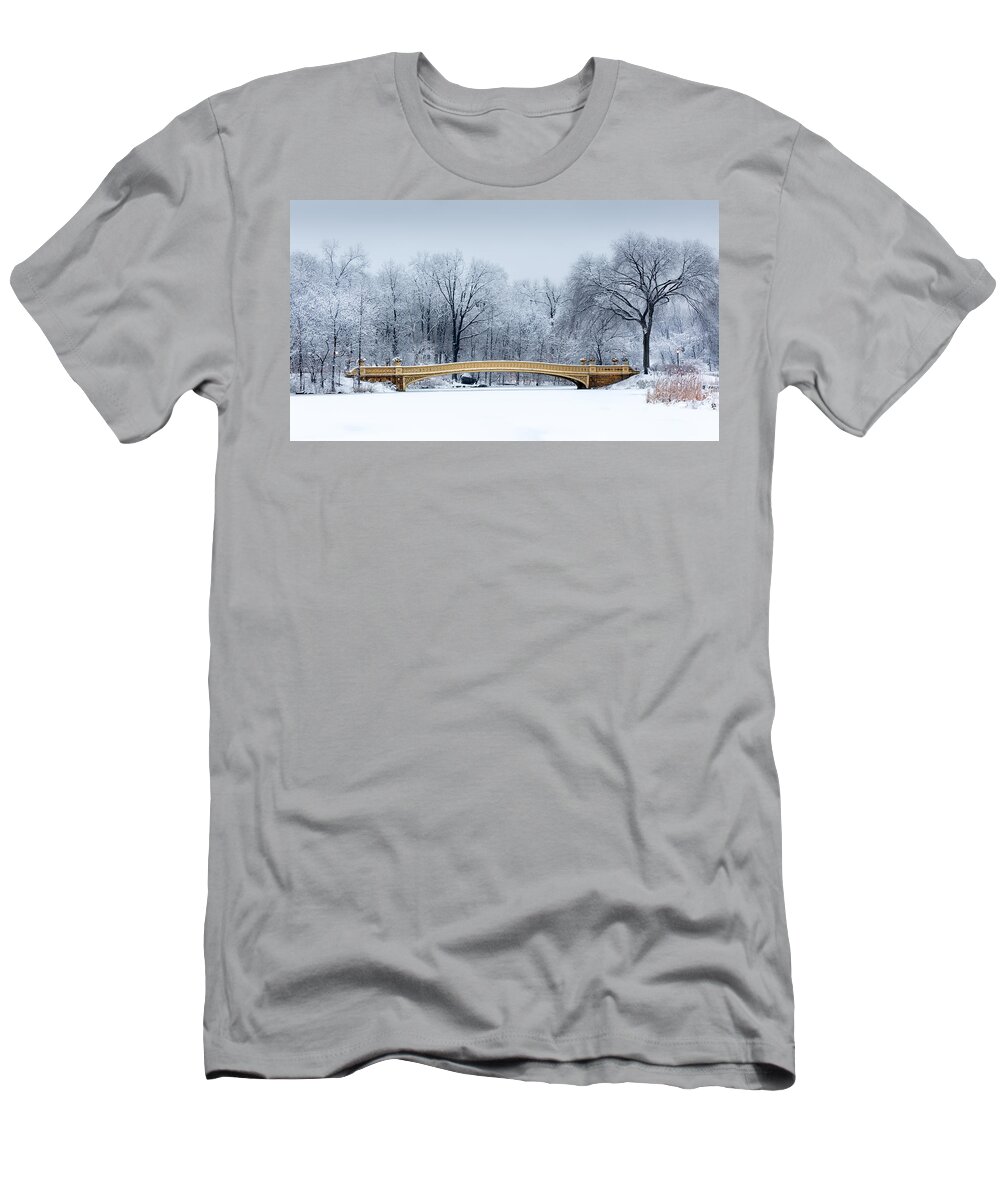 American T-Shirt featuring the photograph Bow Bridge in Central Park NYC by Mihai Andritoiu