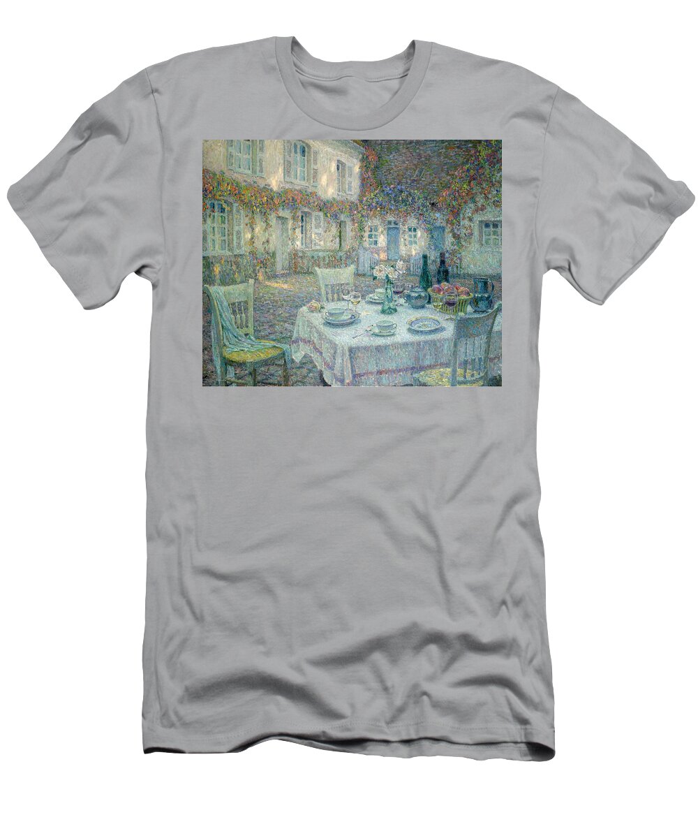 Henri Le Sidaner T-Shirt featuring the painting Breakfast by Henri Le Sidaner