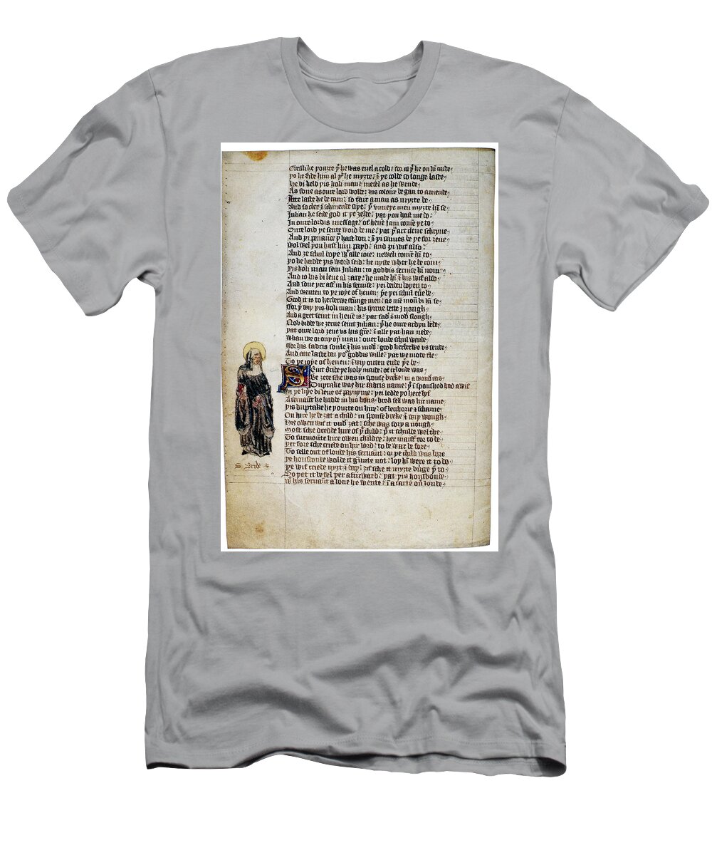 15th Century T-Shirt featuring the painting Brigit Of Kildare (d by Granger