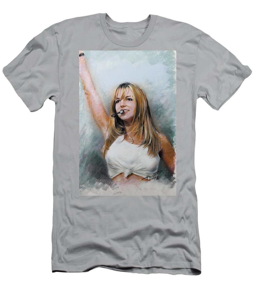  Recording Artist T-Shirt featuring the drawing Britney Spears by Viola El