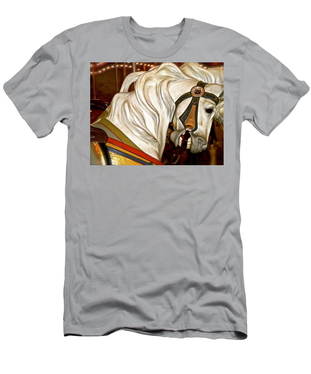 Carousel T-Shirt featuring the photograph Brooklyn Hobby Horse by Joan Reese