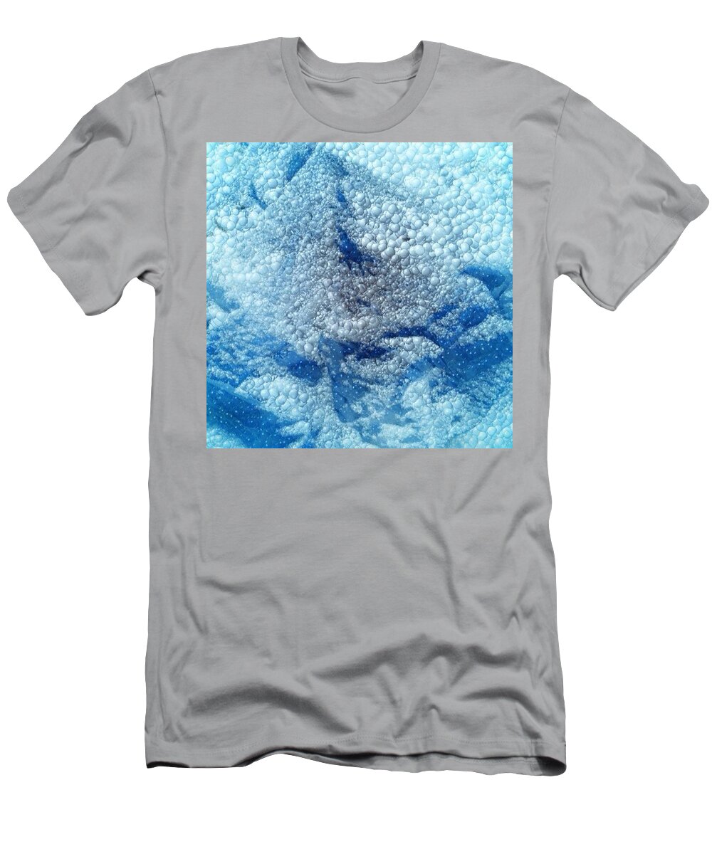 Mybest_edit T-Shirt featuring the photograph Bubbly Winter Freeze Created By Editing by Anna Porter