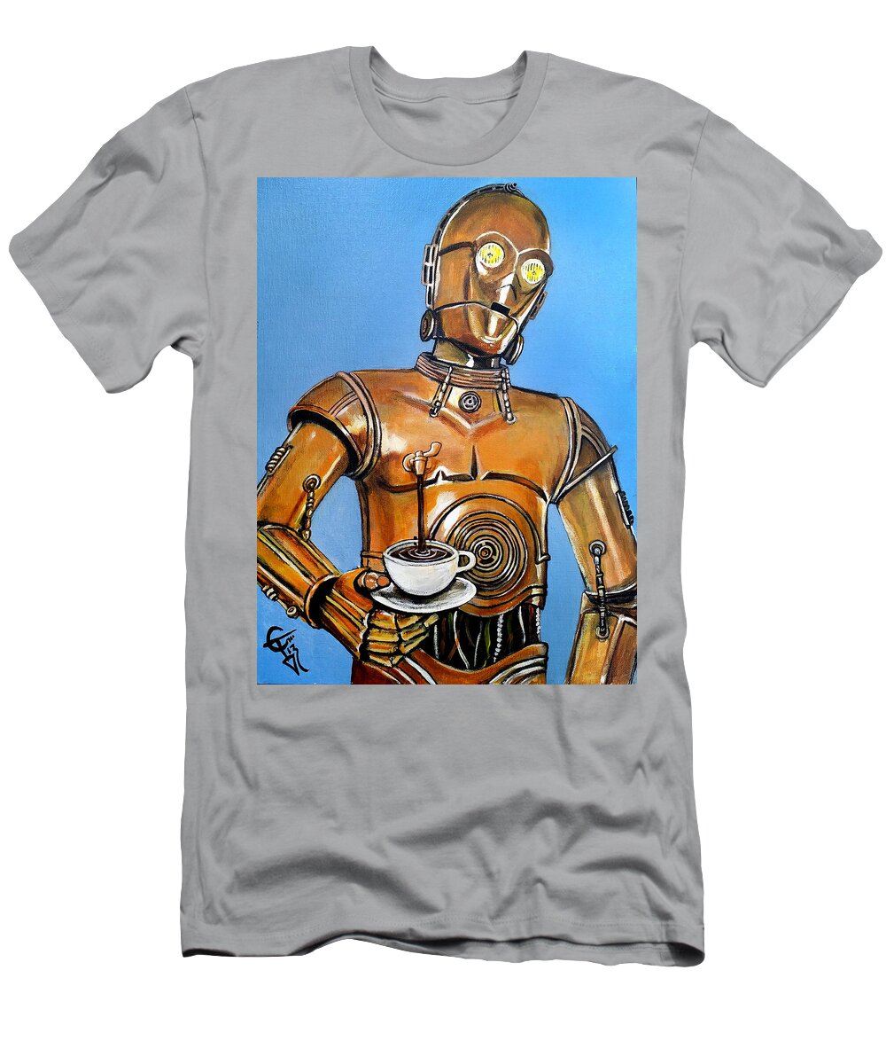 Star Wars T-Shirt featuring the painting C3ppuccino by Tom Carlton