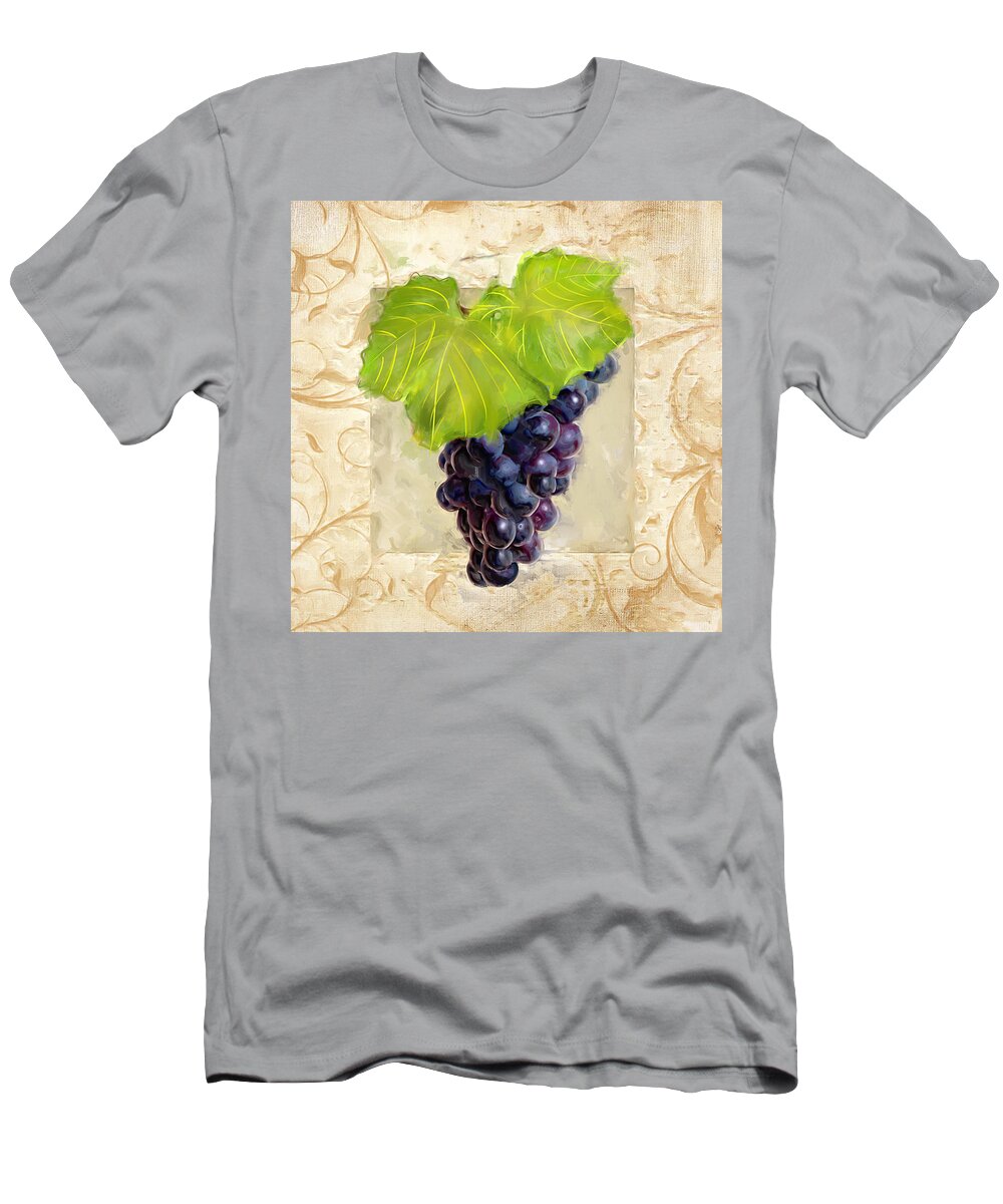 Wine T-Shirt featuring the painting Cabernet Sauvignon II by Lourry Legarde