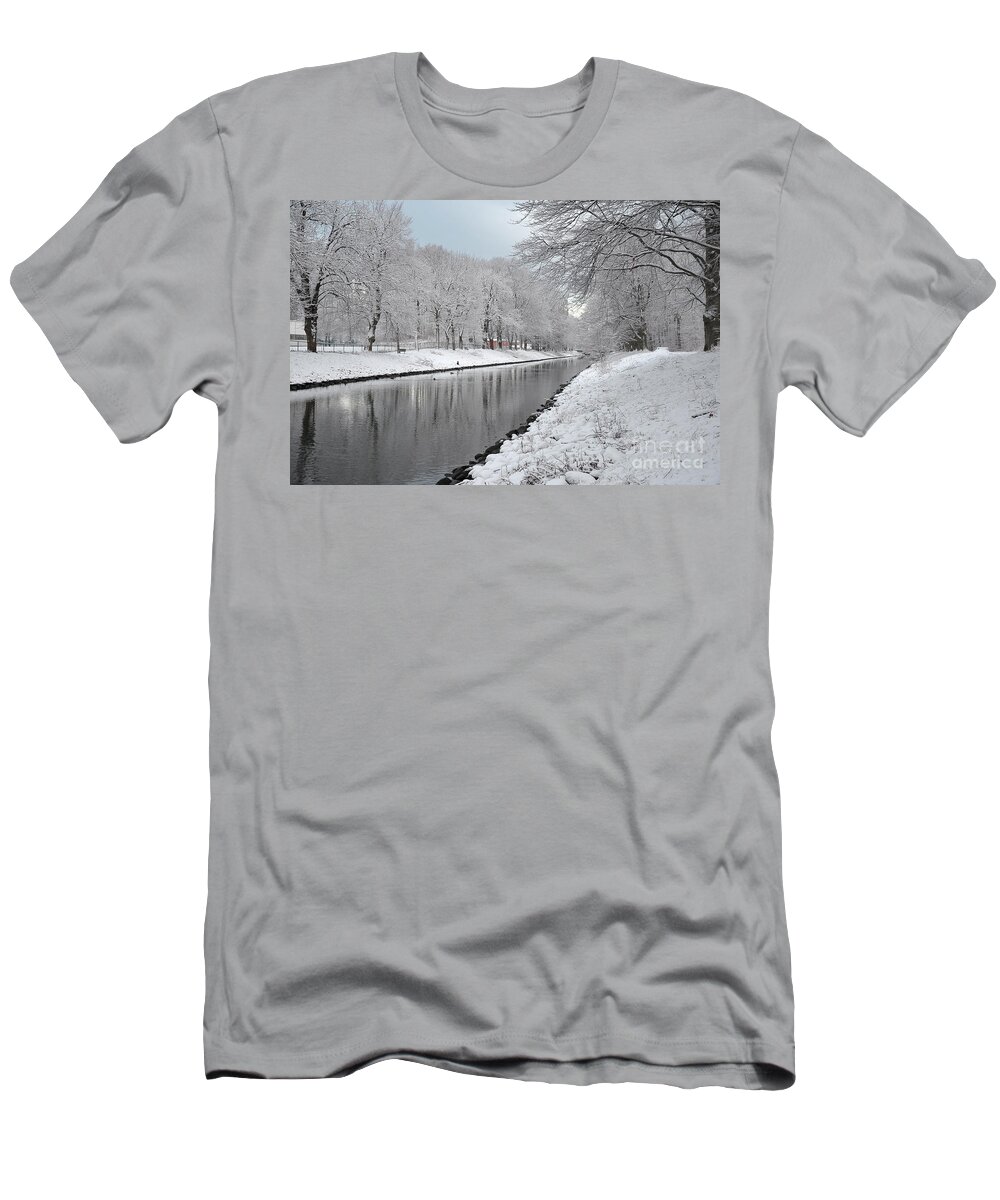 Canal T-Shirt featuring the photograph Canal in Winter by Randi Grace Nilsberg