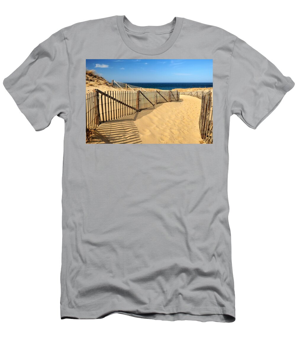 The World's Best T-Shirt featuring the photograph Cape Cod Beach by Mitchell R Grosky