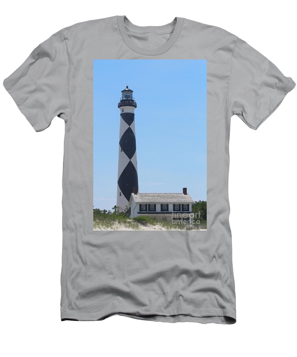 Lighthouse T-Shirt featuring the photograph Cape Lookout Lighthouse 6 by Cathy Lindsey