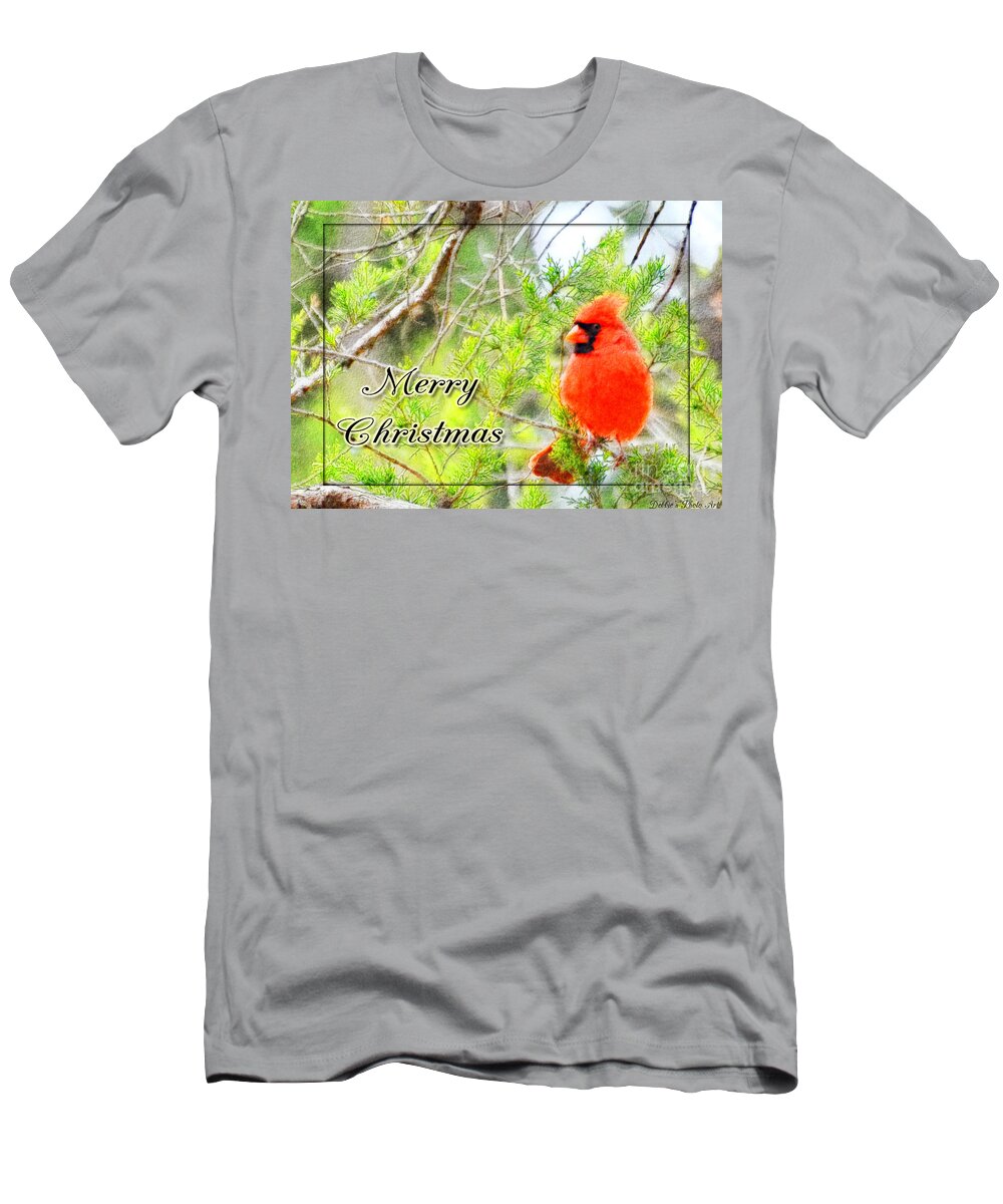 Animals T-Shirt featuring the photograph Cardinal Christas Card by Debbie Portwood