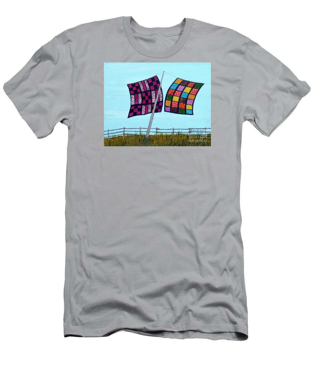 Barbara Griffin T-Shirt featuring the painting Catching the Breeze by Barbara A Griffin