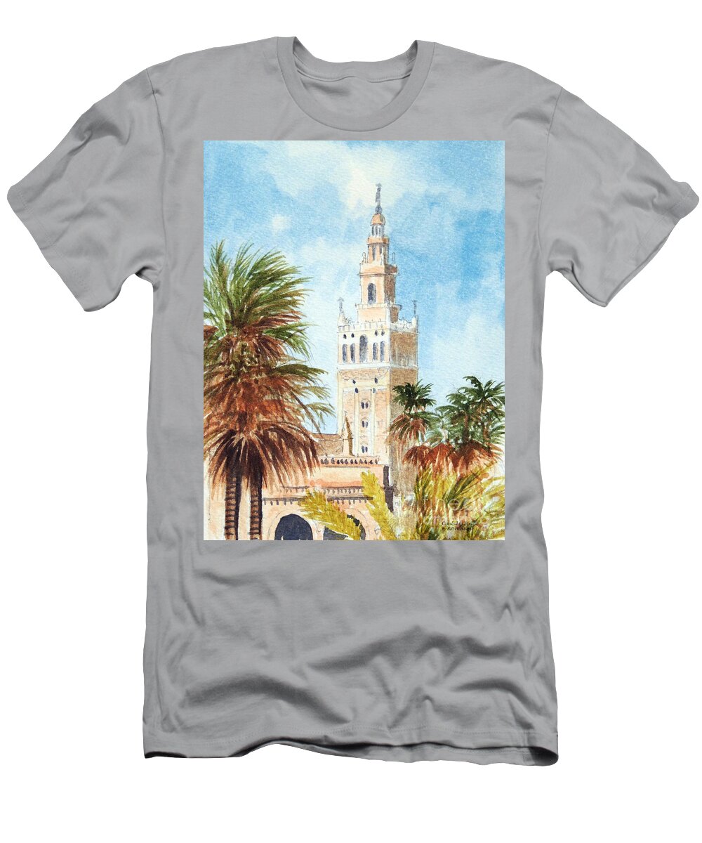 Catedral De Sevilla T-Shirt featuring the painting Catedral de Sevilla by Bill Holkham