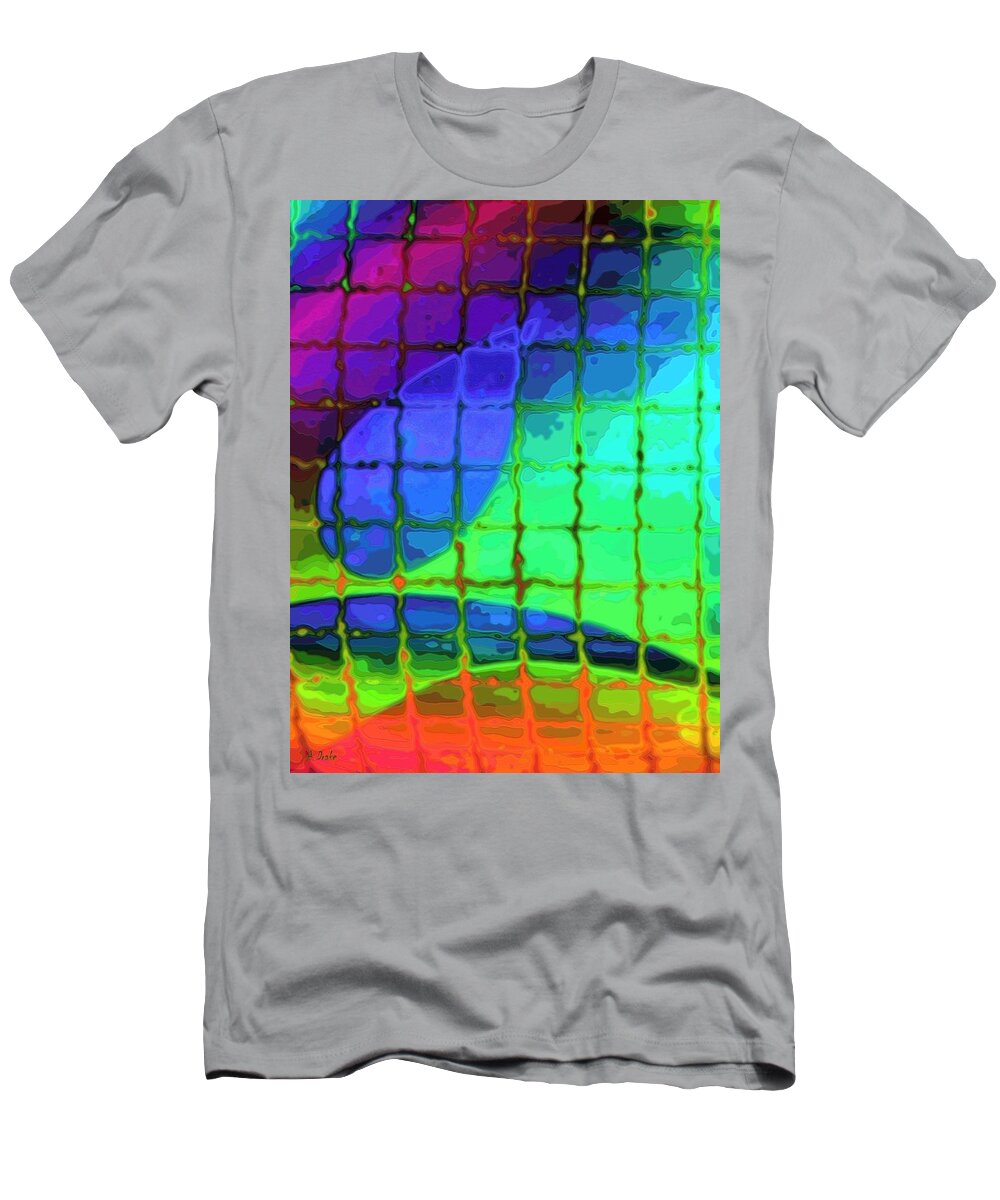 Net T-Shirt featuring the digital art Caught In My Color Net On Venus by Alec Drake