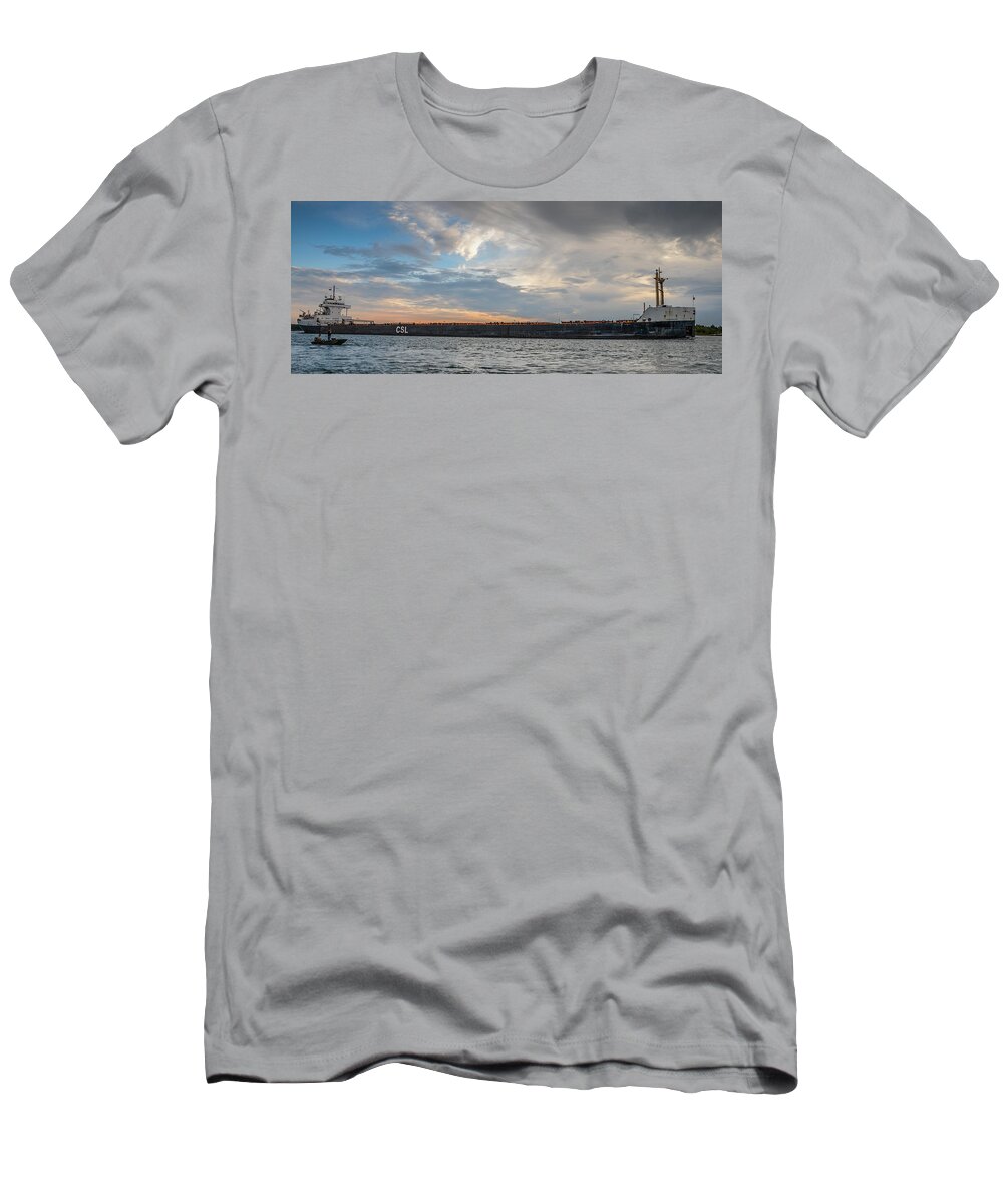 Cedarglen T-Shirt featuring the photograph Cedarglen Downbound at Mission Point by Gales Of November