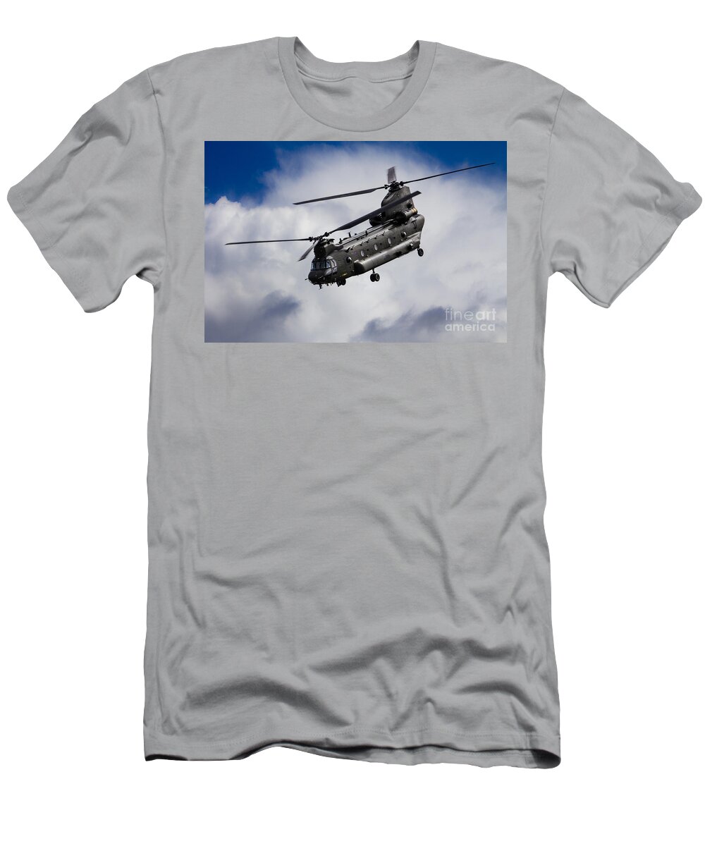 Raf Chinook T-Shirt featuring the digital art CH47 Chinook by Airpower Art