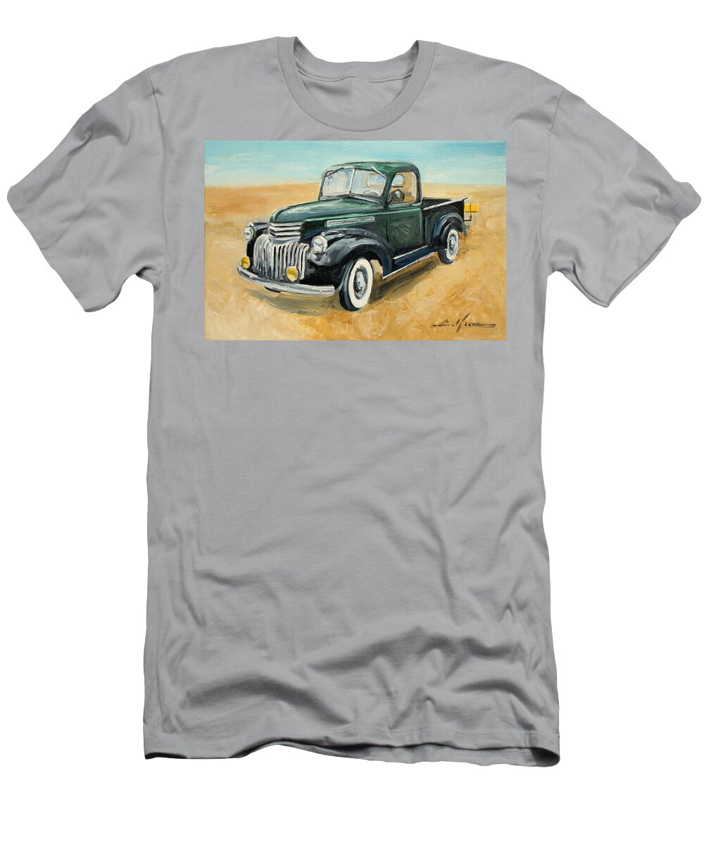 Chevrolet T-Shirt featuring the painting Chevrolet Art Deco Truck by Luke Karcz