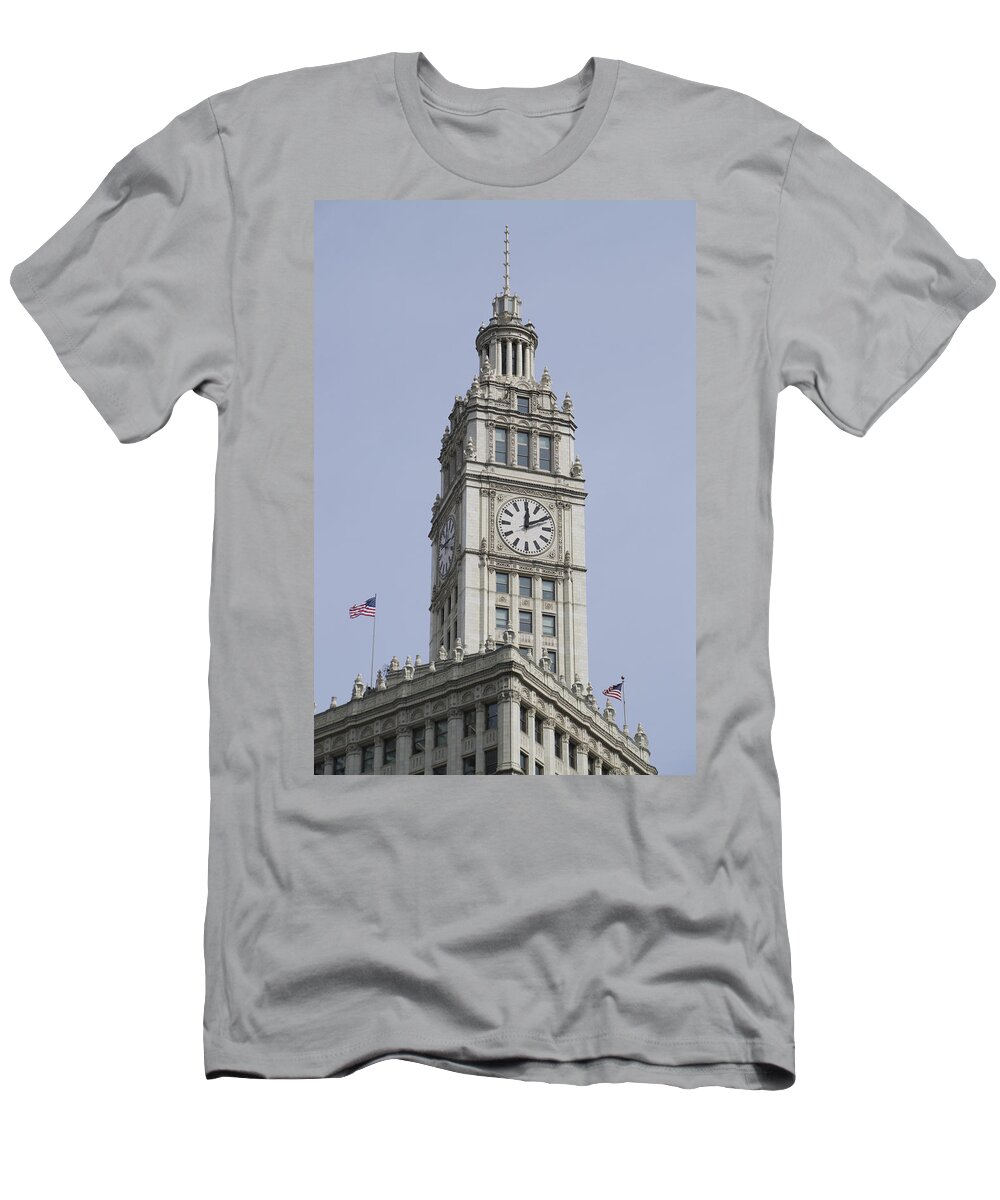 Chicago T-Shirt featuring the photograph Chicago Wrigley Clock Tower by Thomas Woolworth