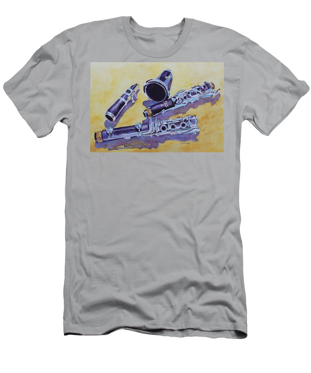 Instrument T-Shirt featuring the painting Clarinet Candy by Jenny Armitage